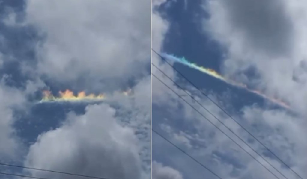 Fenômeno raro: arco-íris de fogo é visto no céu de Picos