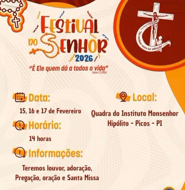 Festival do Senhor 2026 acontece de 15 a 17 de fevereiro em Picos