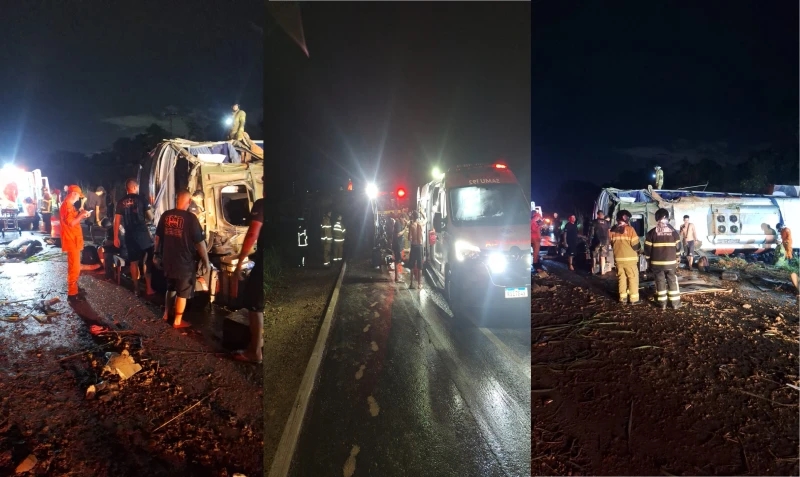 Acidente com ônibus de banda deixa seis feridos na BR-316